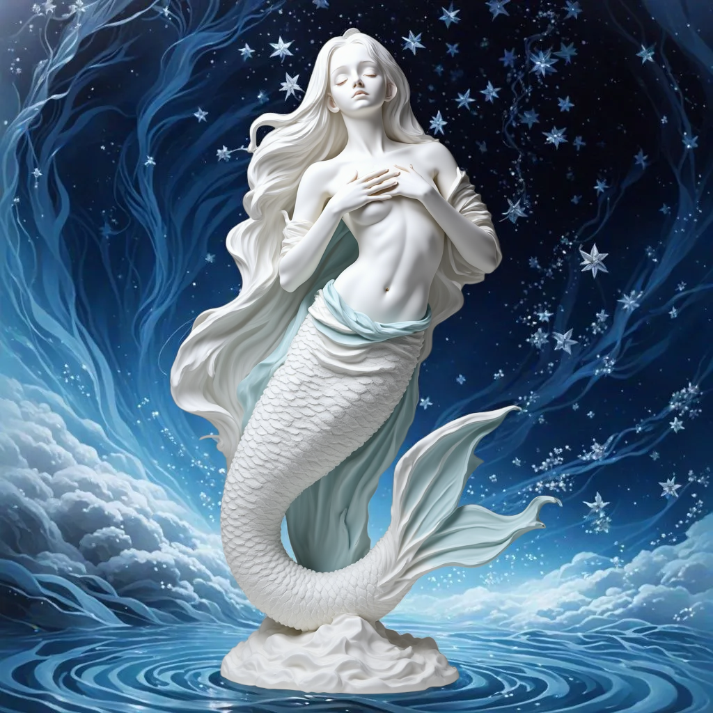 Lunar Tide Mermaid Sculpture | Statement Art