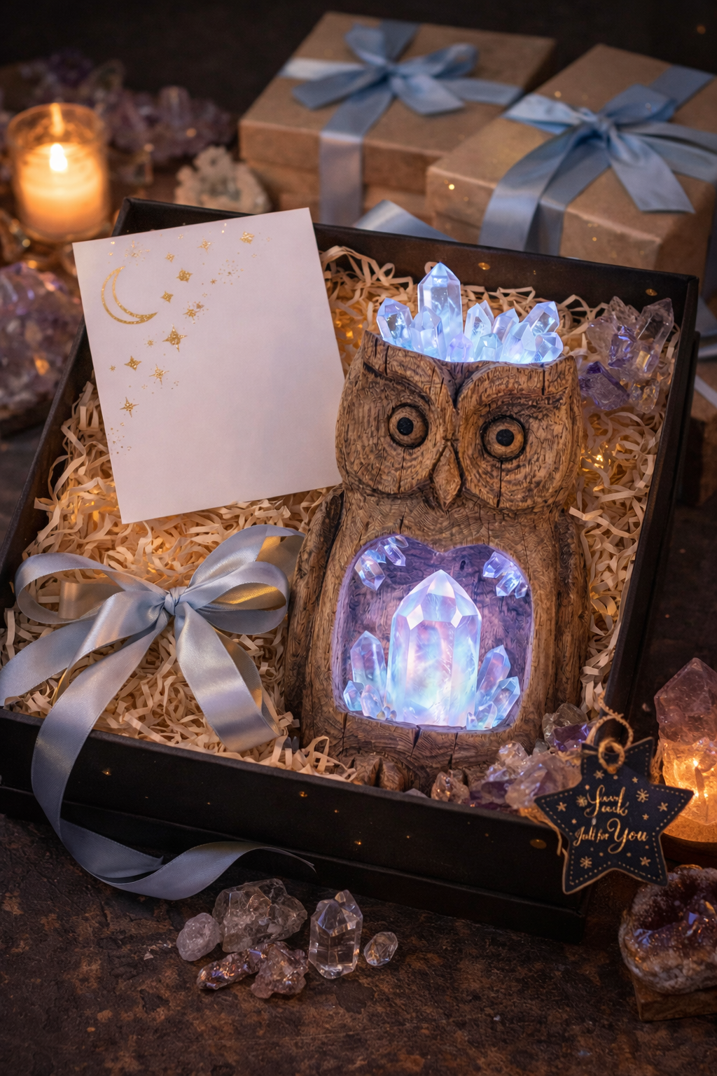 🦉 The Crystal Guardian - A quiet presence that watches over your space