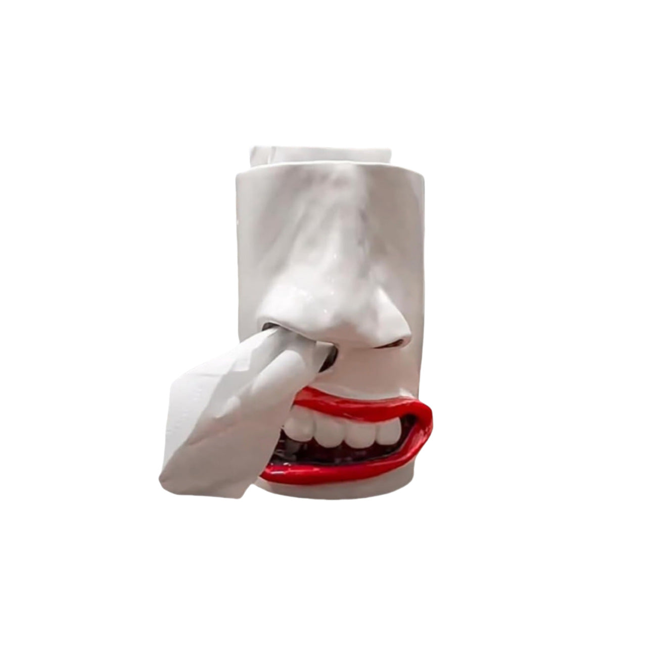 Funny Face Tissue Holder Quirky Mouth Nose Tissue Dispenser Novelty Tissue Box