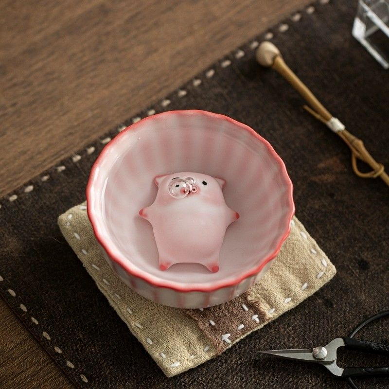 Piggy Bubble Tea Pet Piggy Ceramic Teacups