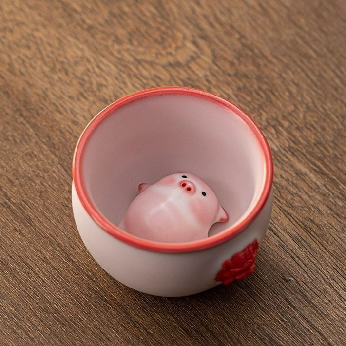 Piggy Bubble Tea Pet Piggy Ceramic Teacups
