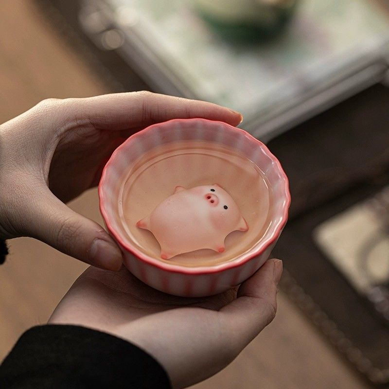 Piggy Bubble Tea Pet Piggy Ceramic Teacups