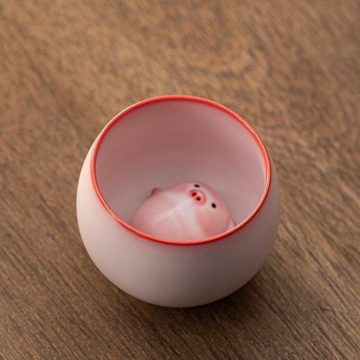 Piggy Bubble Tea Pet Piggy Ceramic Teacups