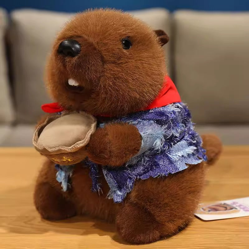 Squeaking and vocalizing groundhog plush dolls