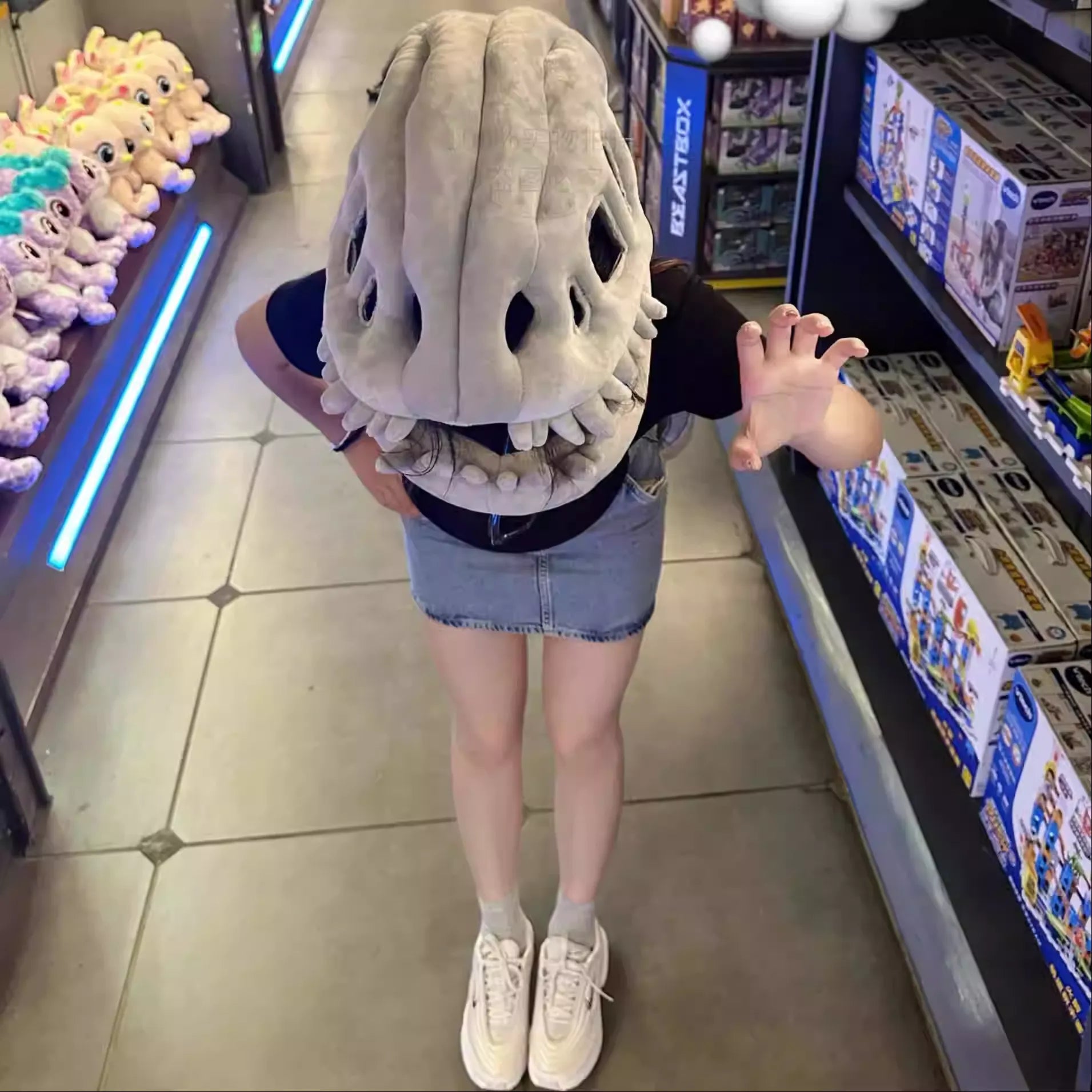 Dinosaur Skeleton Plush Head Cover